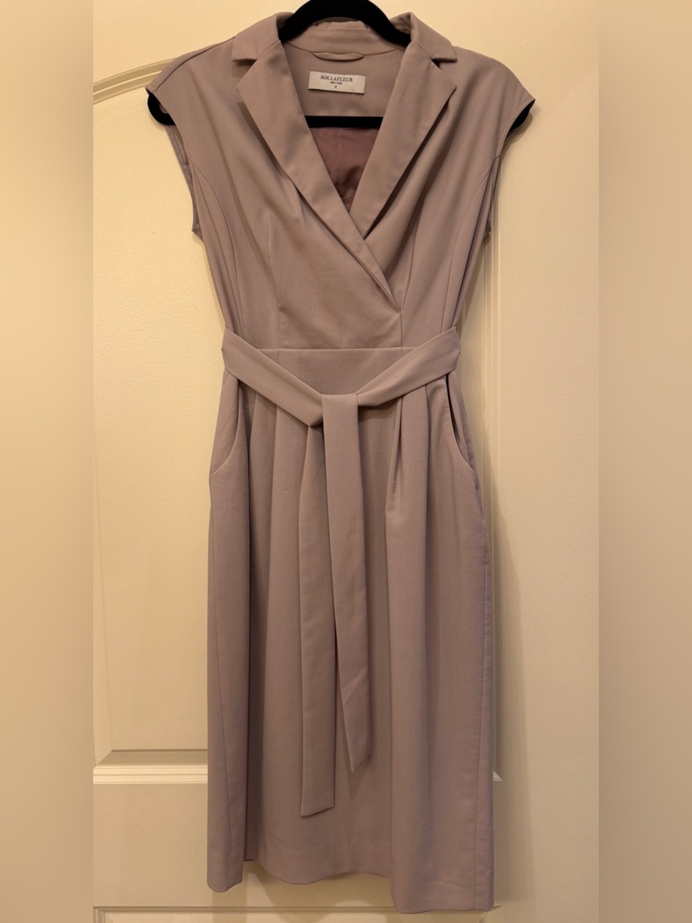 MM. Lafleur Sleeveless Wrap Belted Dress in Dusty Mauve